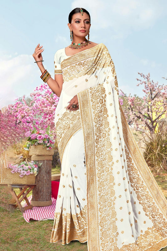 White Georgette Designer Saree NCLC11210357