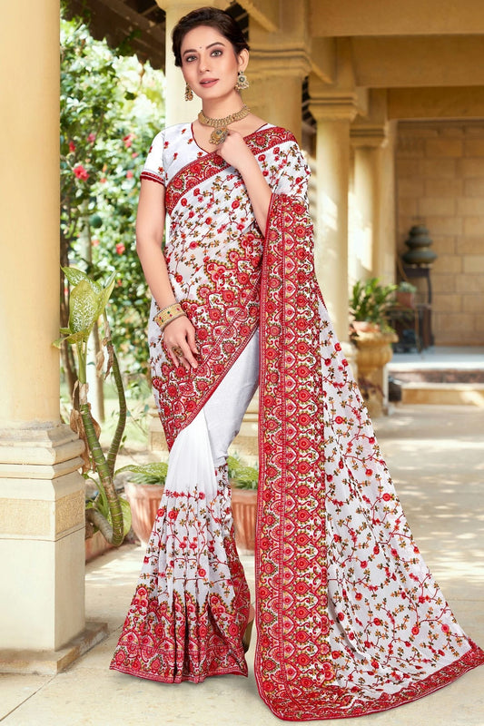 White Georgette Designer Saree NCSD10910142