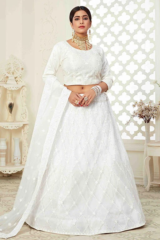 White Net Designer Lehenga Choli NCLC12410147