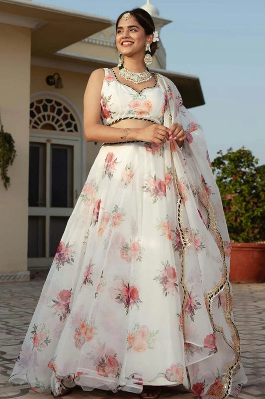 White Organza Lehenga Choli NCLC10110112