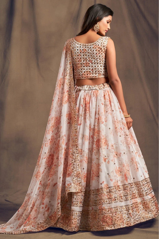 White Organza Lehenga Choli NCLC10110330