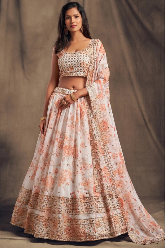 White Organza Lehenga Choli NCLC10110330