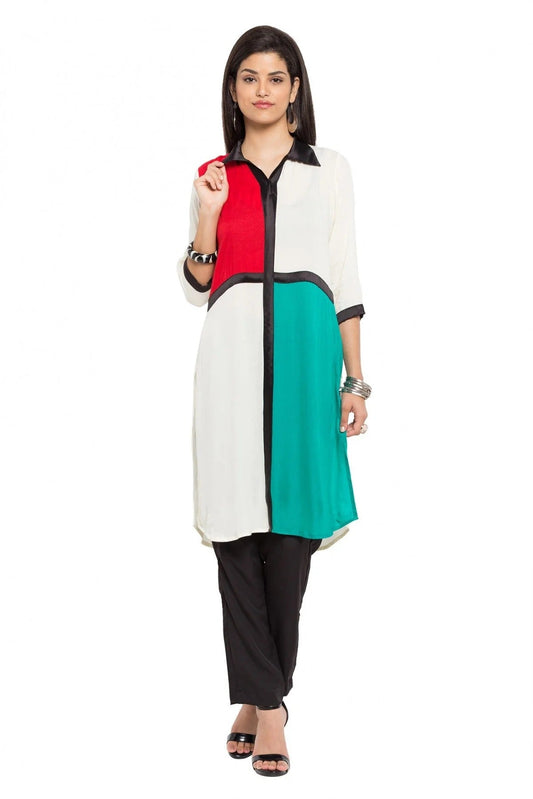 White Plus Size Cotton Kurti NCKR10710149