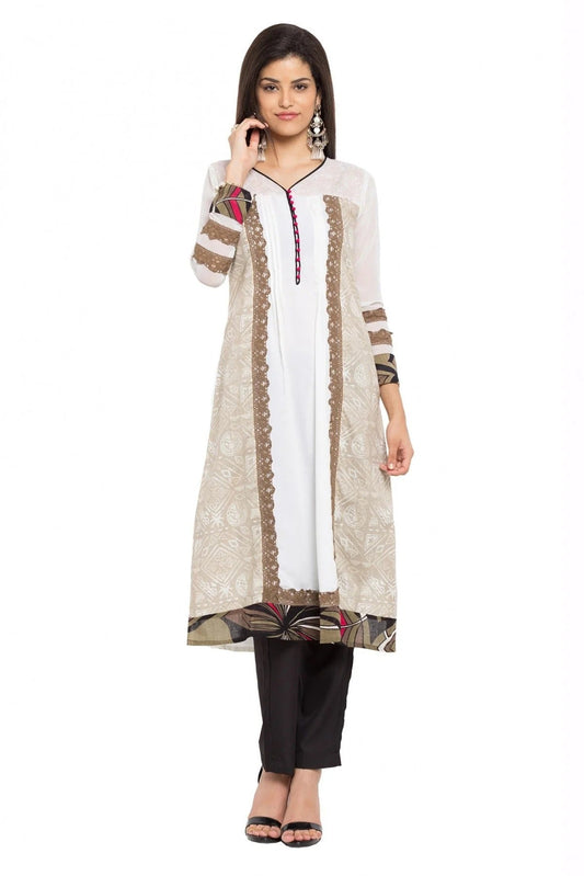 White Plus Size Cotton Kurti NCKR10710151