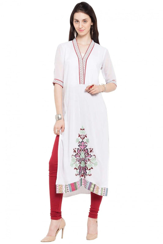 White Plus Size Cotton Kurti NCKR10710170