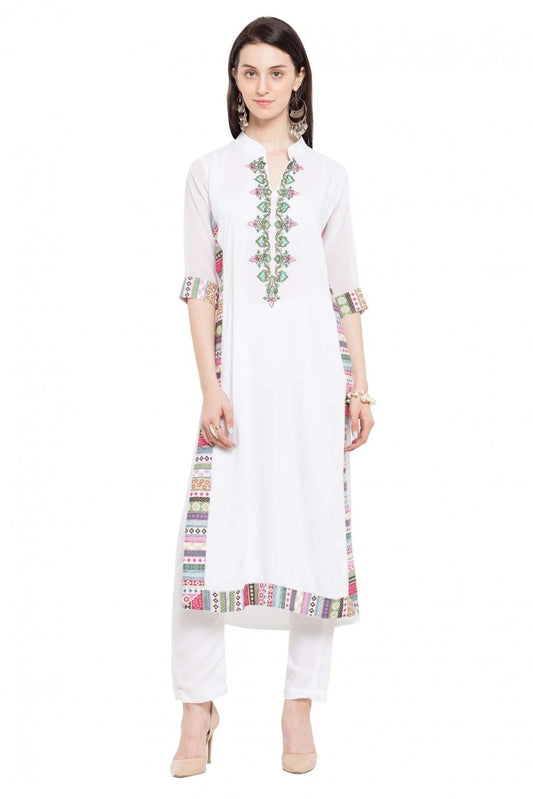 White Plus Size Cotton Kurti NCKR10710171
