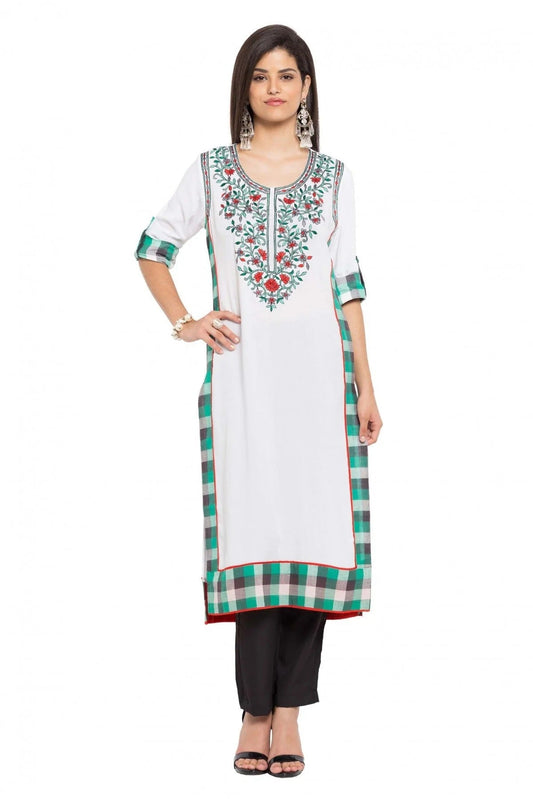 White Plus Size Cotton Kurti NCKR10710172