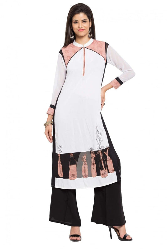 White Plus Size Cotton Kurti NCKR10710175