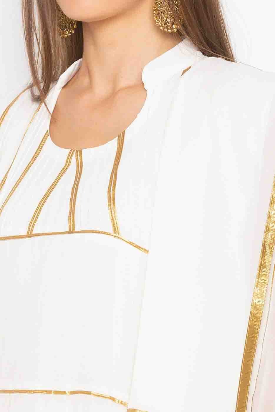 White Plus Size Georgette Embroidery Anarkali Suit NCSS10710548