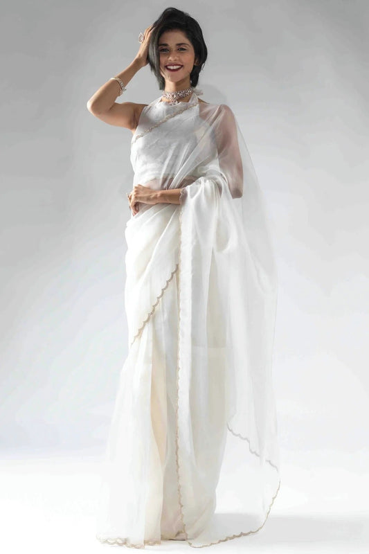 White Tissue Silk Ready To Wear Saree NCSD11210107
