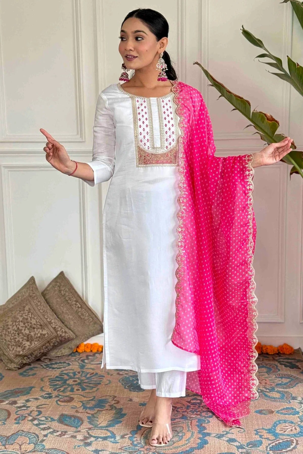 White Viscose Rayon Stitched Pant Style Suit NCSS11110224