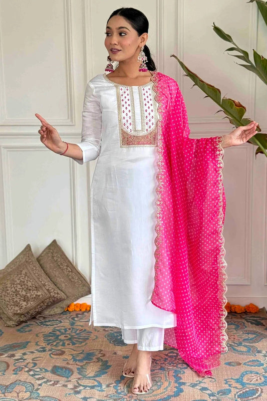 White Viscose Rayon Stitched Pant Style Suit NCSS11110224