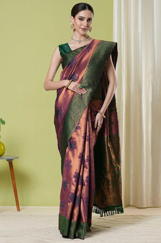 Wine Banarasi Silk Traditional Saree NCSD11111153