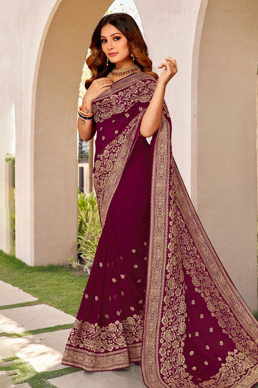 Wine Georgette Designer Saree NCLC11210393