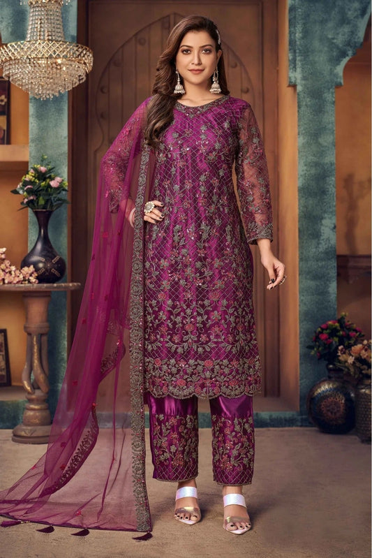 Wine Net Pant Style Suit NCSM10510342