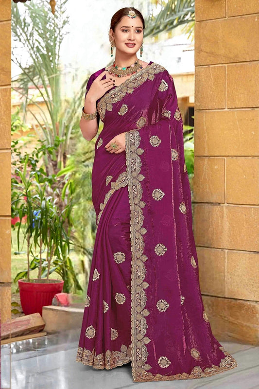 Wine Silk Designer Saree NCSD11210178