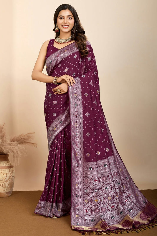 Wine Soft Silk Traditional Saree NCSD11111100
