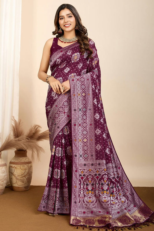 Wine Soft Silk Traditional Saree NCSD11111110