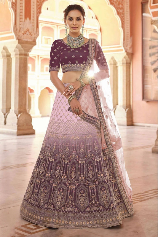 Wine Velvet Hand Lehenga Choli NCLC10810423