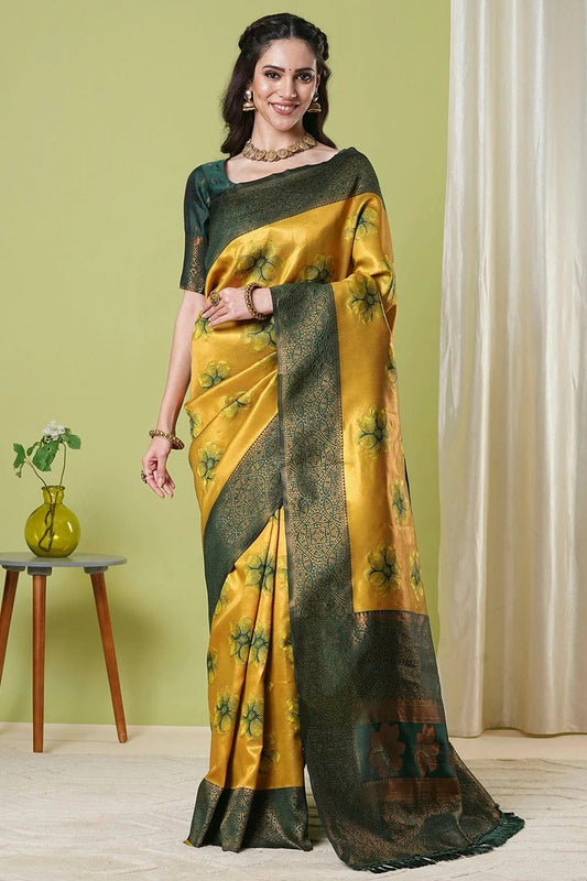 Yellow Banarasi Silk Traditional Saree NCSD11111152