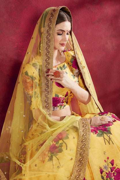 Yellow Banglori Silk Designer Lehenga Choli NCLC10110364