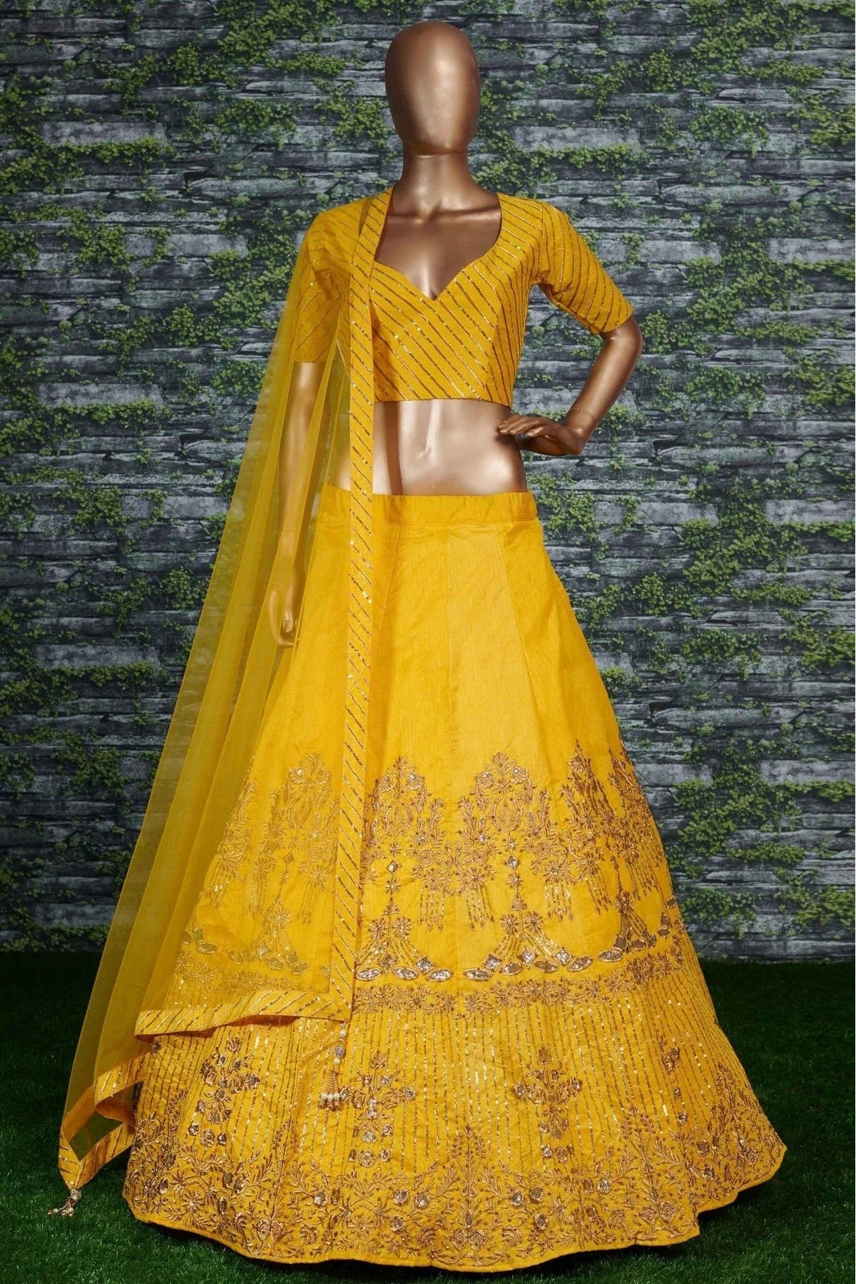 Yellow Banglory Silk Lehenga Choli NCLC10110280