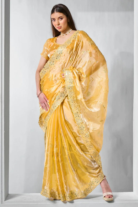 Yellow Burburry Designer Saree NCSD11111801