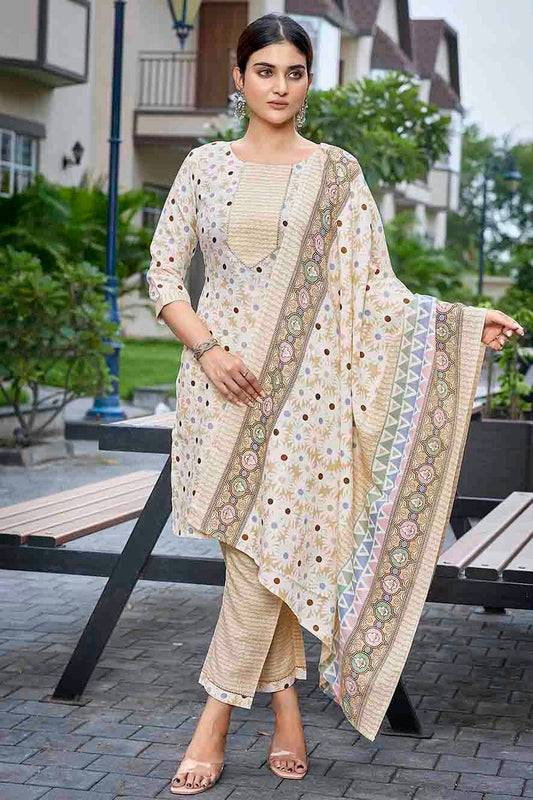 Yellow Cotton Blend Stitched Suit NCSS11110873