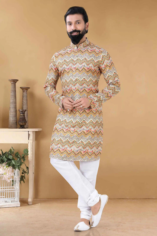 Yellow Cotton Kurta Pajama NCKP11310153