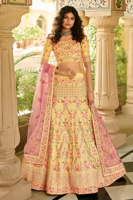 Yellow Embroidery Art Silk Lehenga Choli NCLD10810254