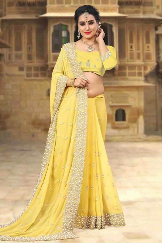 Yellow Georgette Designer Saree NCSD10910472