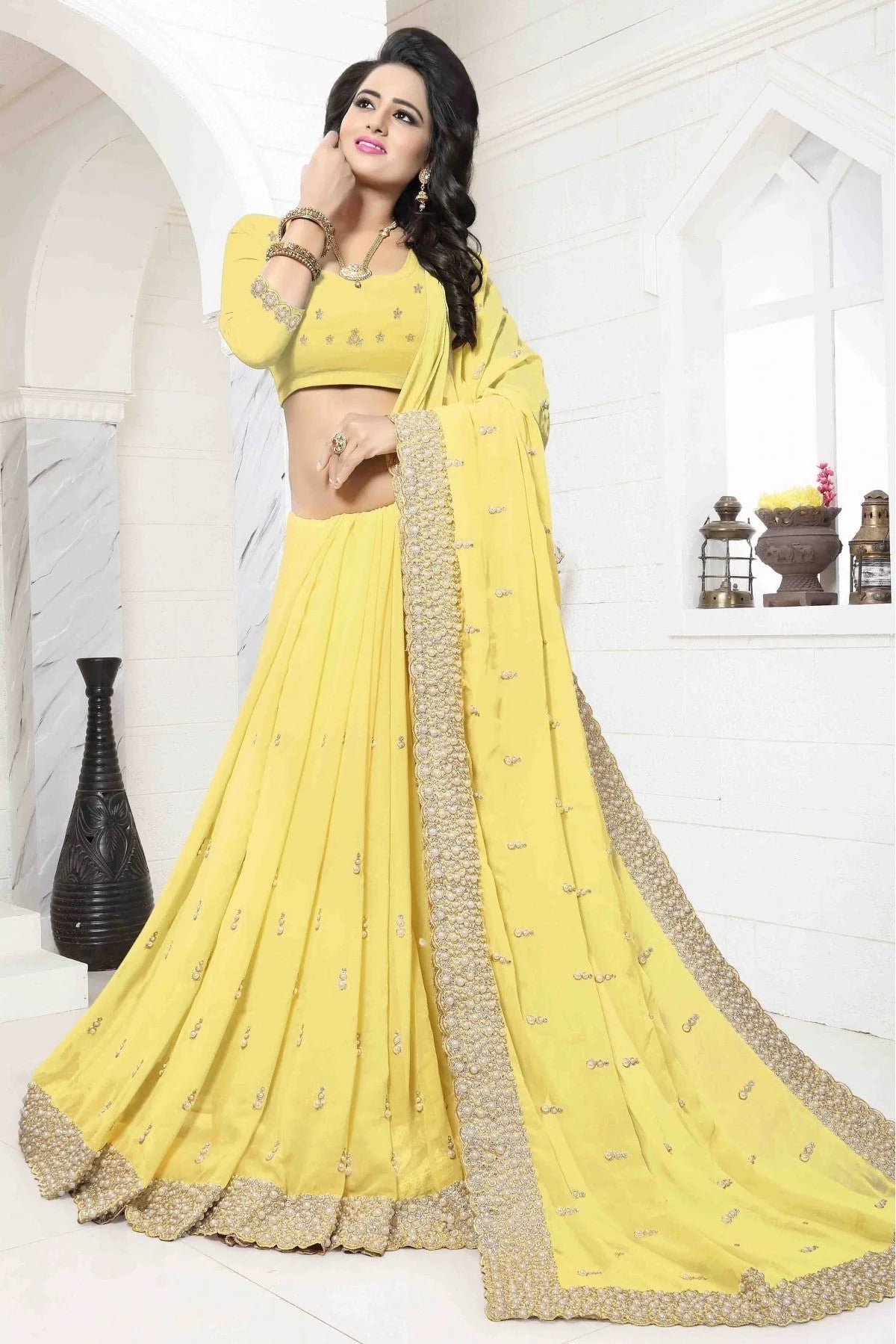 Yellow Georgette Designer Saree NCSD10910647