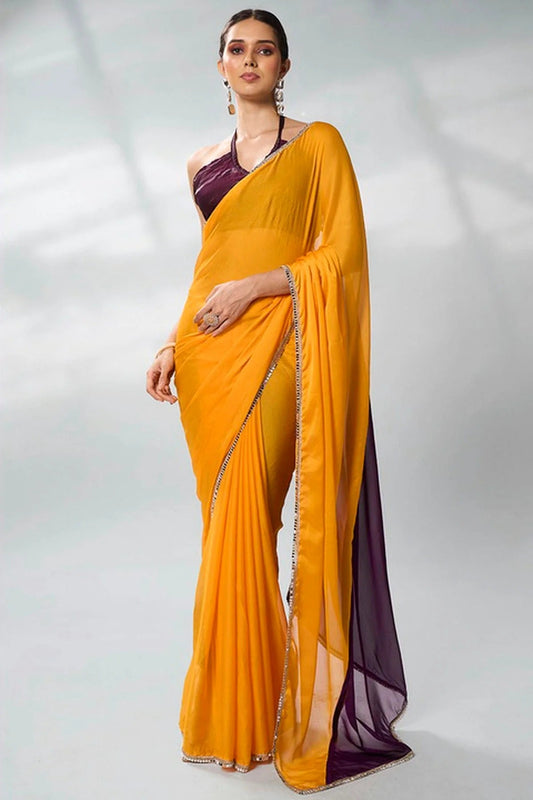 Yellow Georgette Designer Saree NCSD11111821