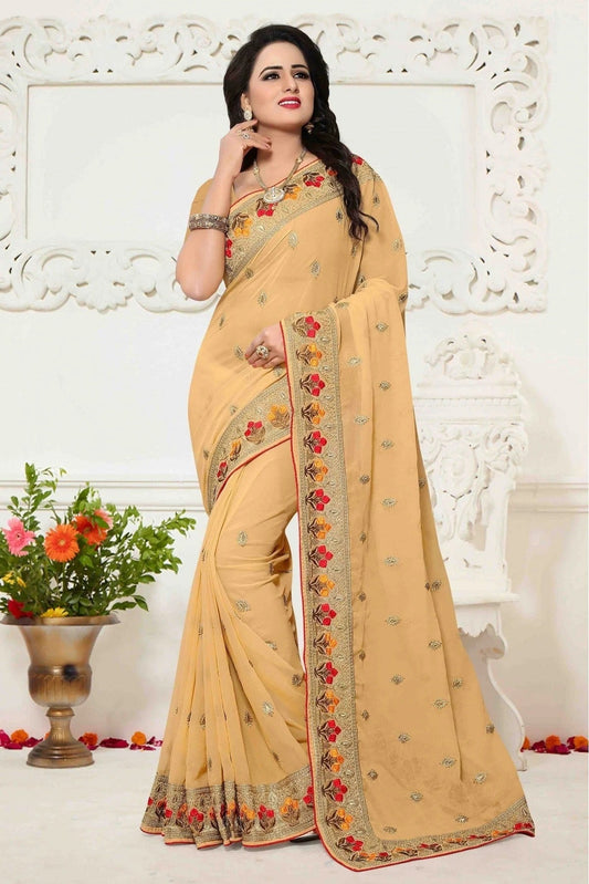 Yellow Georgette Saree NCSD11210593
