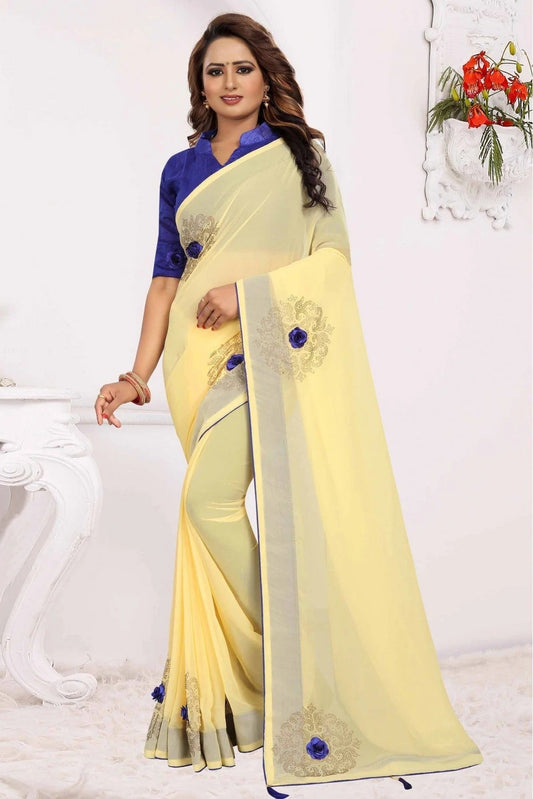 Yellow Georgette Traditional Saree NCSD11210665