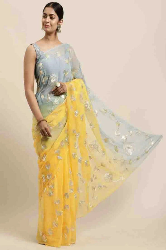 Yellow Gota Patti Organza Designer Saree NCSD11110586
