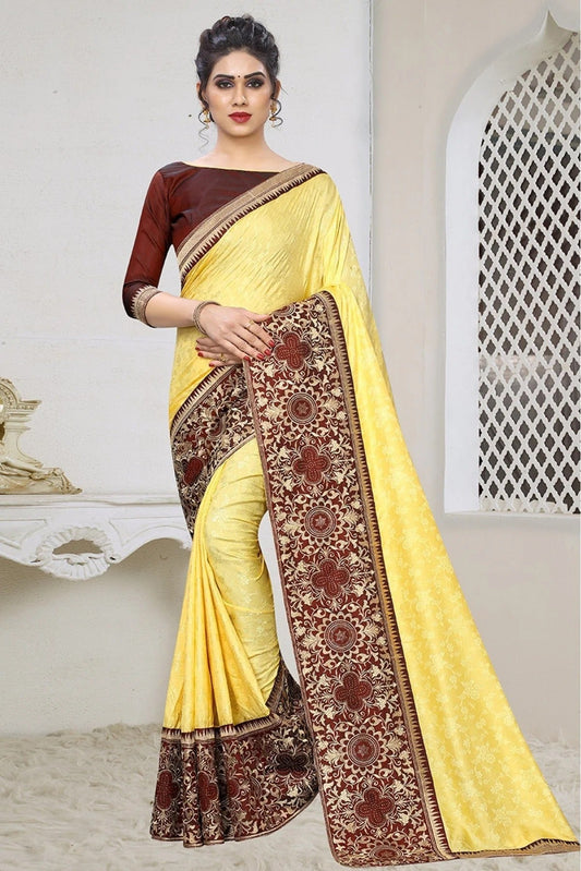 Yellow Jacquard Silk Designer Saree NCSD11210647