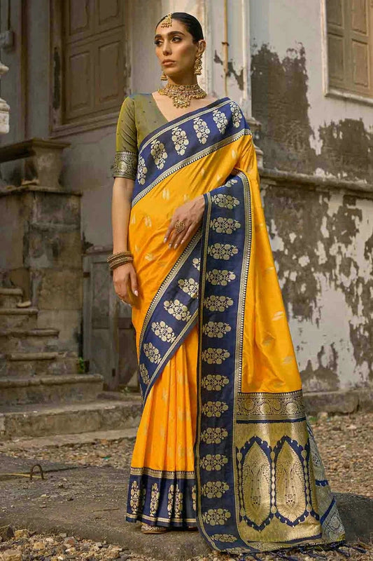 Yellow Kanchi Silk Traditional Saree NCSD12610128