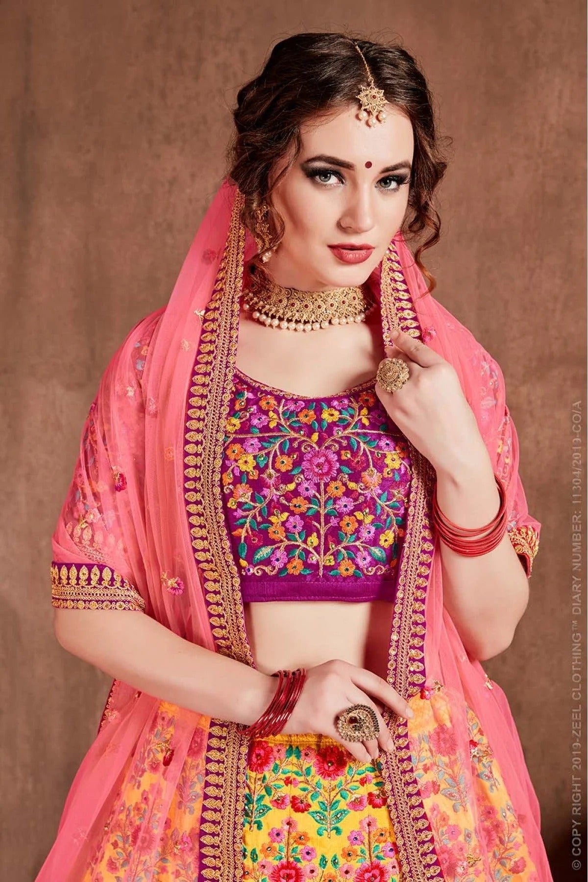 Yellow Mulberry Silk Lehenga Choli NCLC10110324