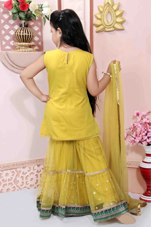 Yellow Net Party Wear Sharara Suit NCGW10710771
