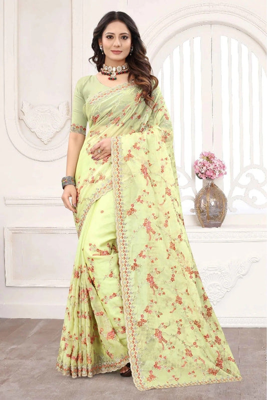 Yellow Organza Designer Saree NCSD10910608