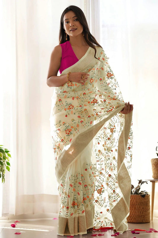 Yellow Organza Designer Saree NCSD11111696