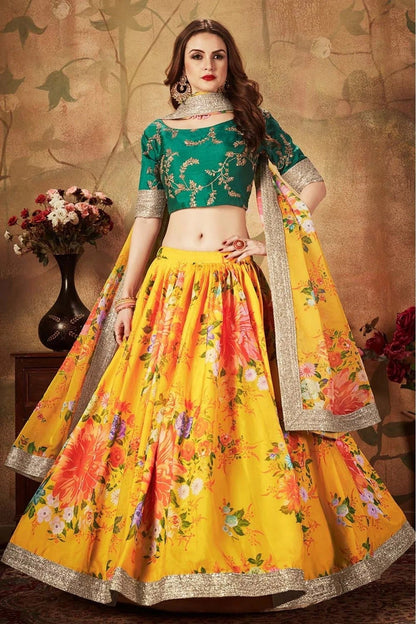 Yellow Organza Lehenga Choli NCLC10110314