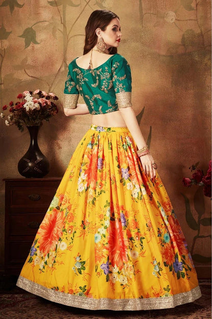 Yellow Organza Lehenga Choli NCLC10110314