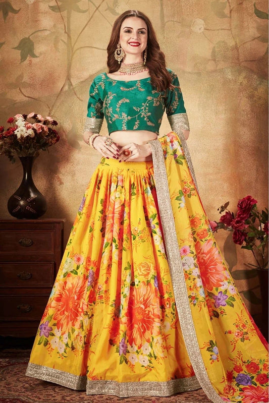 Yellow Organza Lehenga Choli NCLC10110314