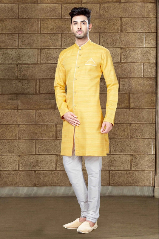 Yellow Silk Indo Western  NCSH10410319