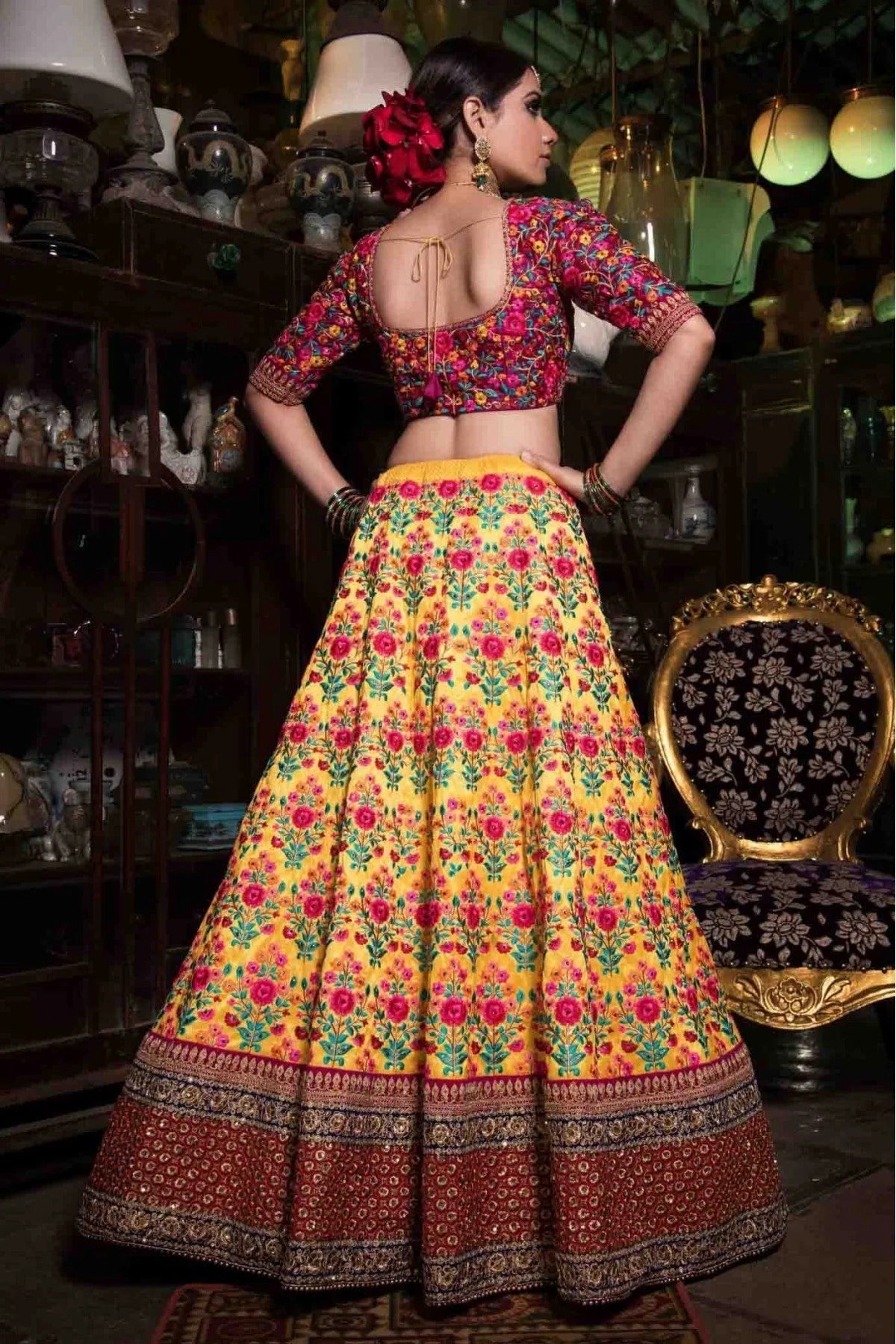 Yellow Silk Lehenga Choli NCLC10110261