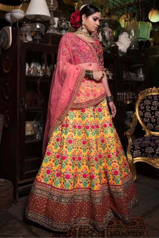 Yellow Silk Lehenga Choli NCLC10110261