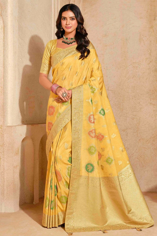 Yellow Silk Zari Traditional Saree NCSD11110431