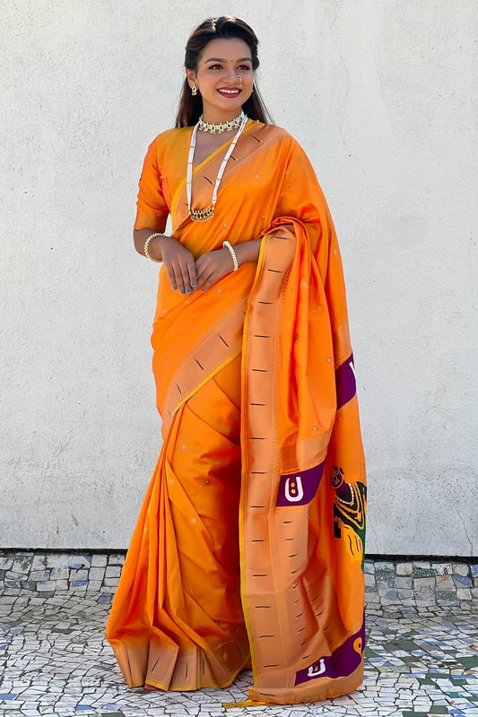 Yellow Soft Silk Paithani Saree NCSD11111467